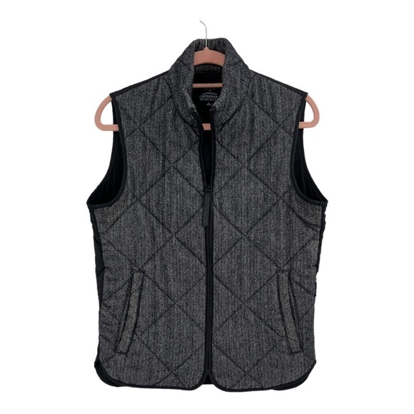 J. Crew Navy/Black Herringbone Quilted Vest, Womens Size XS - Picture 3 of 12
